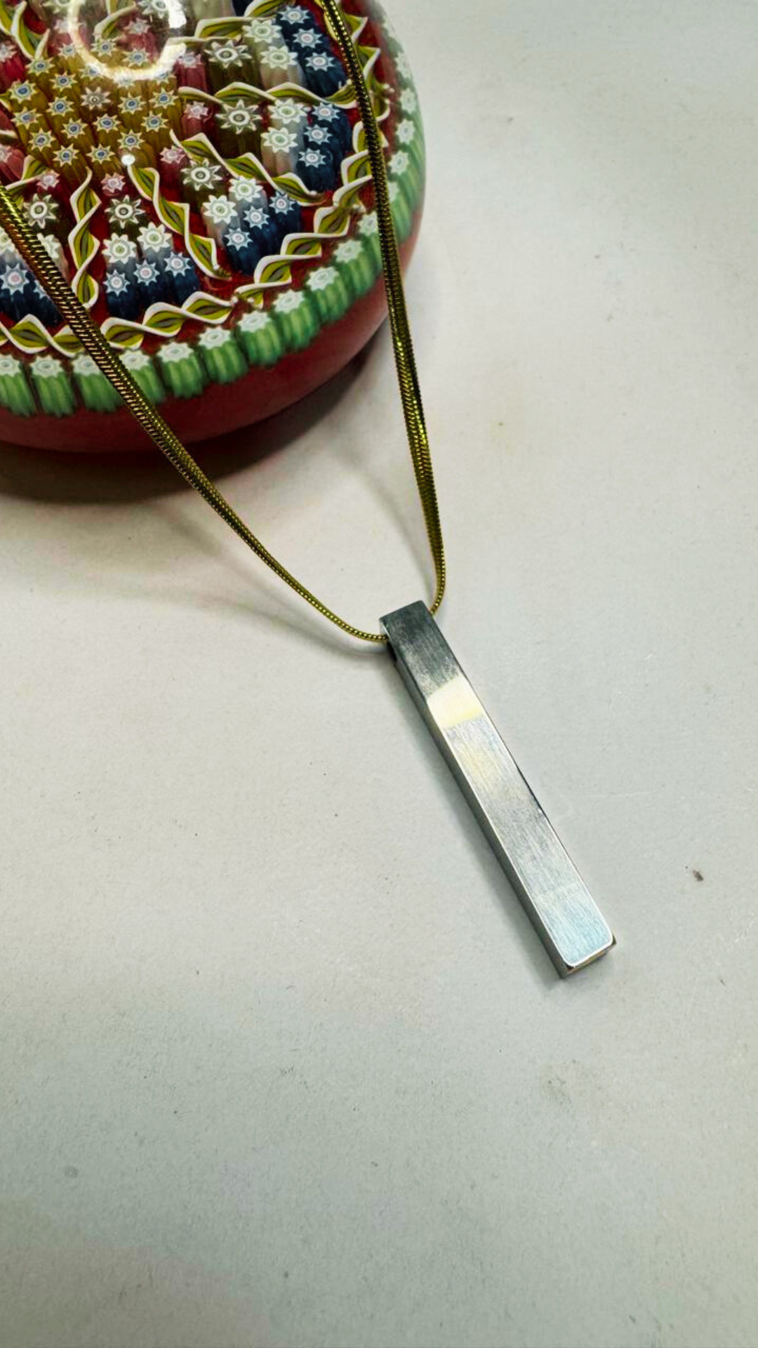 Unisex Stainless Steel Snake Chain Necklace with Pendant - 55cm * 2cm