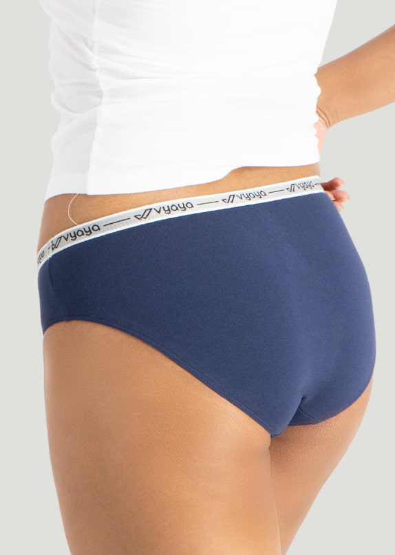 VYAYA Navy Blue Mid Rise Brief