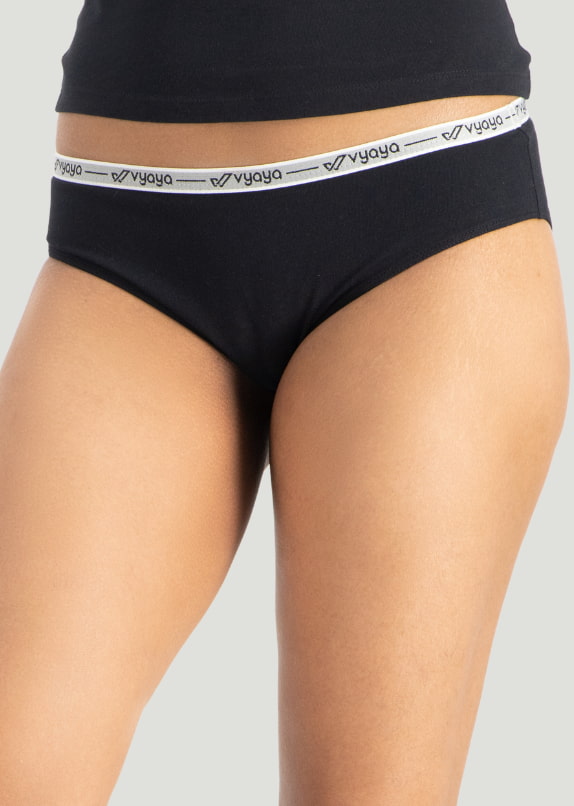 VYAYA Black Mid Rise Brief