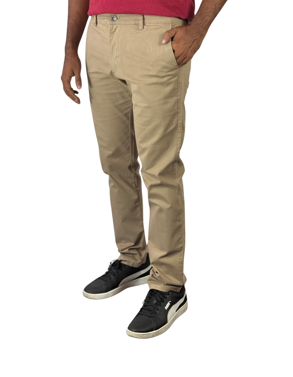 Spanchino - Mens Khaki Chino Fit Pants