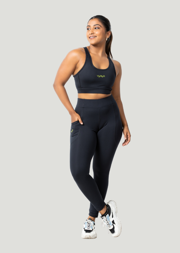 VYAYA Black Racerback Sports Bra