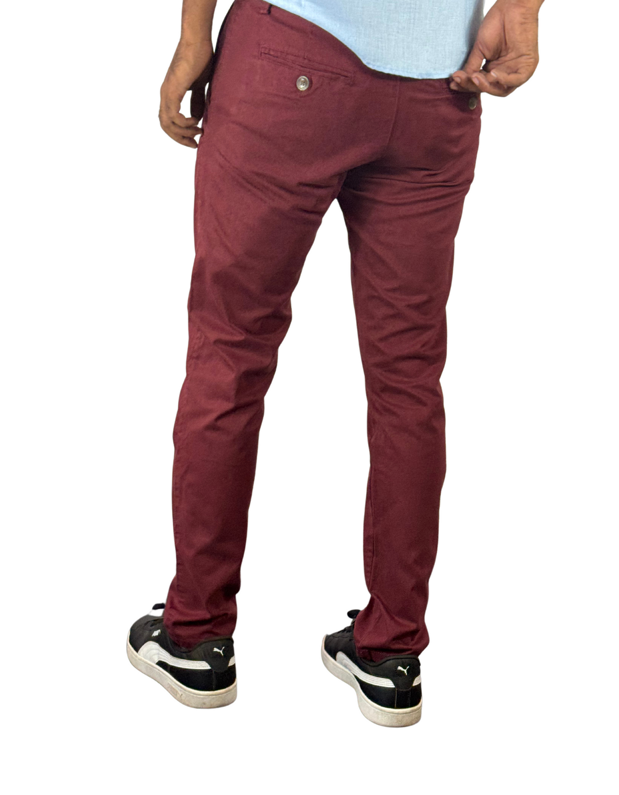 Spanchino - Mens Maroon Chino Fit Pants