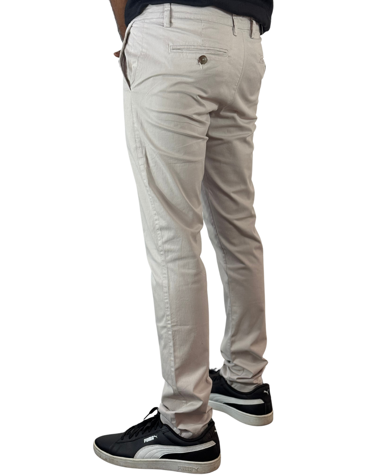 Spanchino - Mens Beige Chino Fit Pants