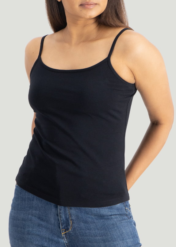 VYAYA Black Strappy Cami
