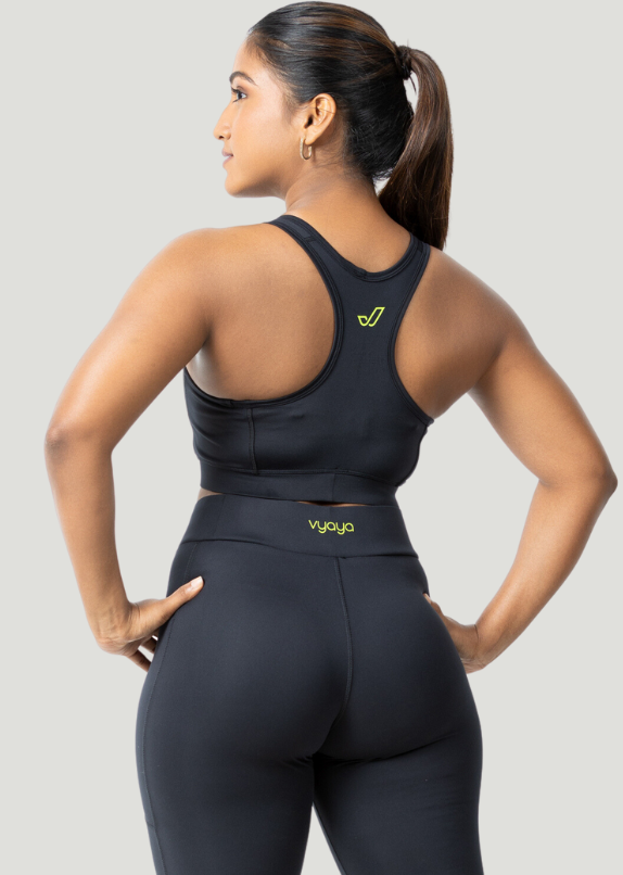 VYAYA Black Racerback Sports Bra