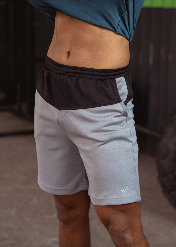 VYAYA Silver and Black Running Short