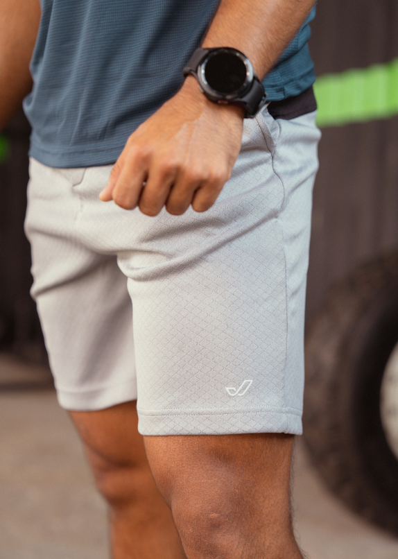 VYAYA Silver and Black Running Short