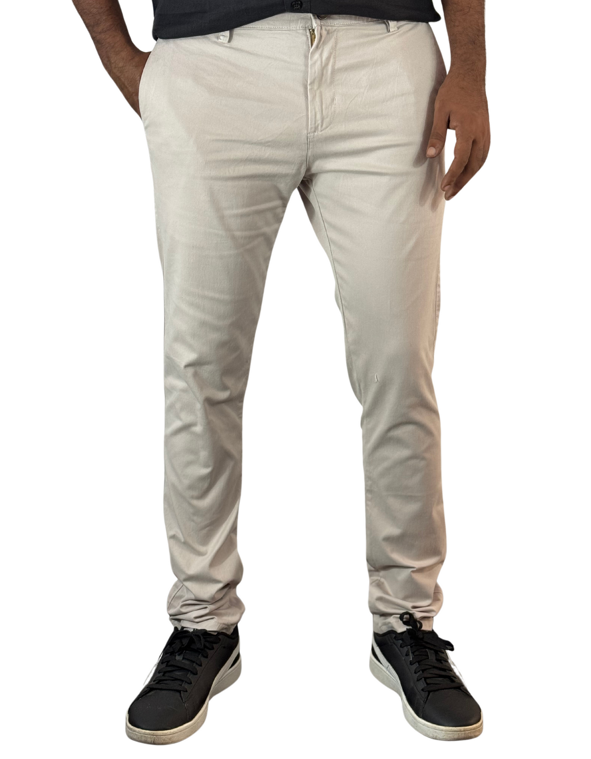 Spanchino - Mens Beige Chino Fit Pants