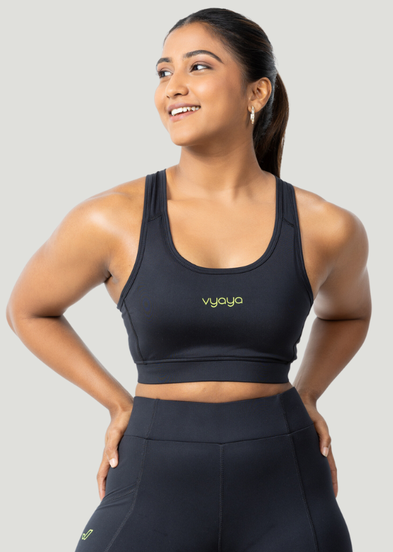 VYAYA Black Racerback Sports Bra