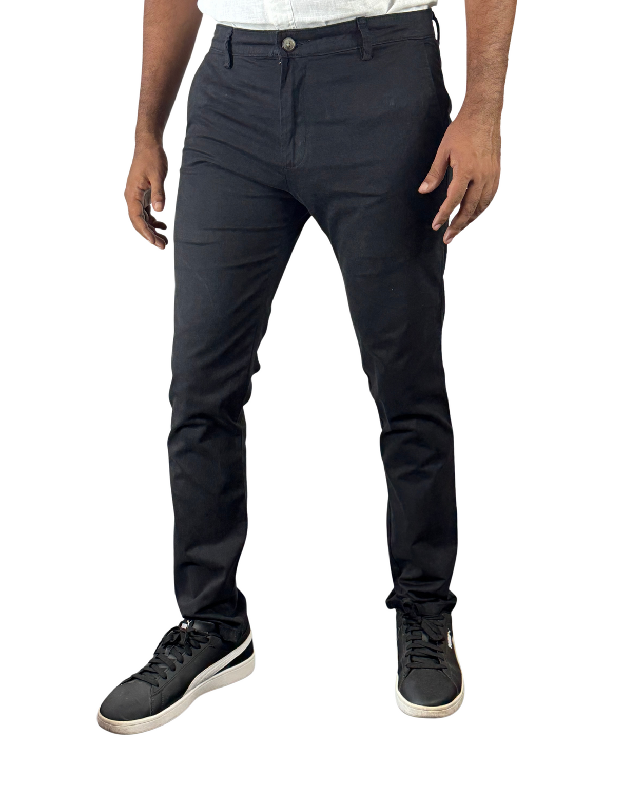 Spanchino - Mens Black Chino Fit Pants