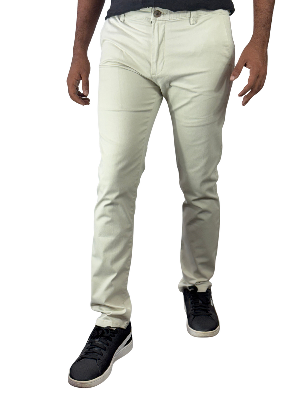 Spanchino - Mens Off White Chino Fit Pants