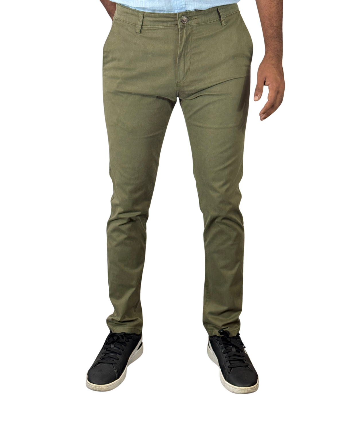 Spanchino - Mens Olive Green Chino Fit Pants