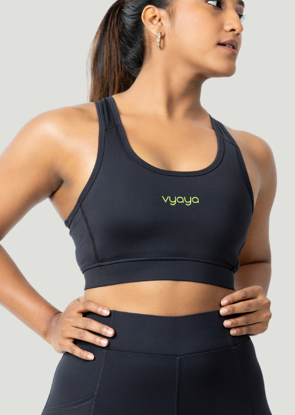 VYAYA Black Racerback Sports Bra