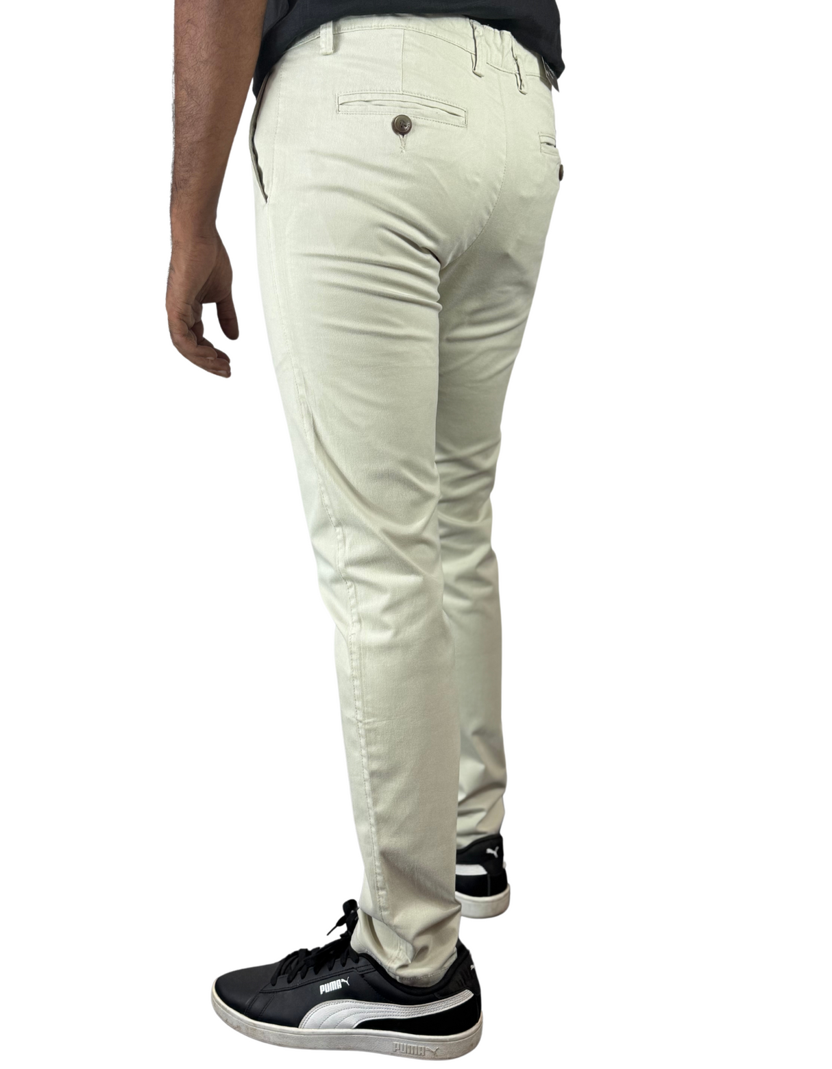 Spanchino - Mens Off White Chino Fit Pants