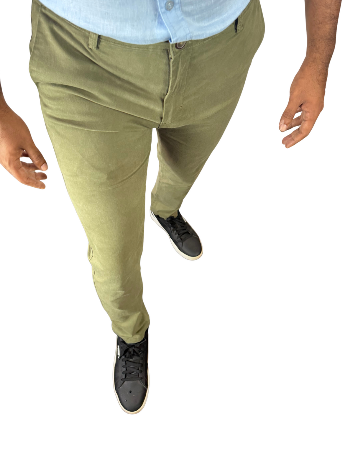Spanchino - Mens Olive Green Chino Fit Pants