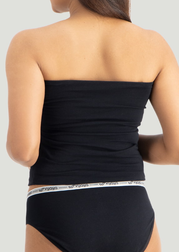 VYAYA Black Strappy Tube