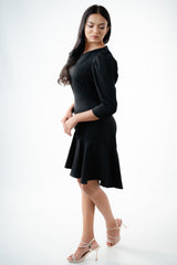 Puff Sleeve Mini Dress By Chiara Clothing