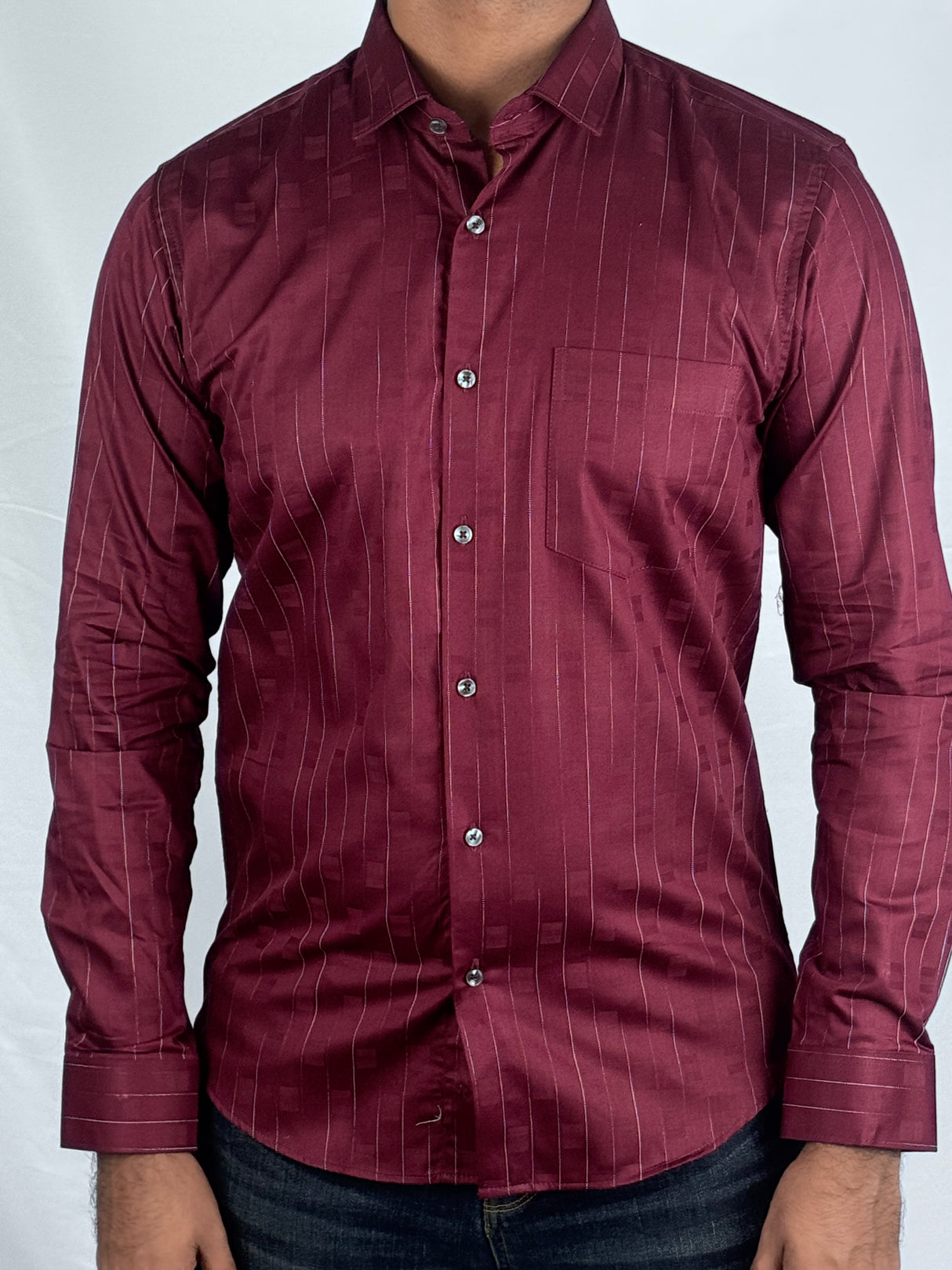 Striped Party wear Giorhudson Platinum Long Sleeves Shirt