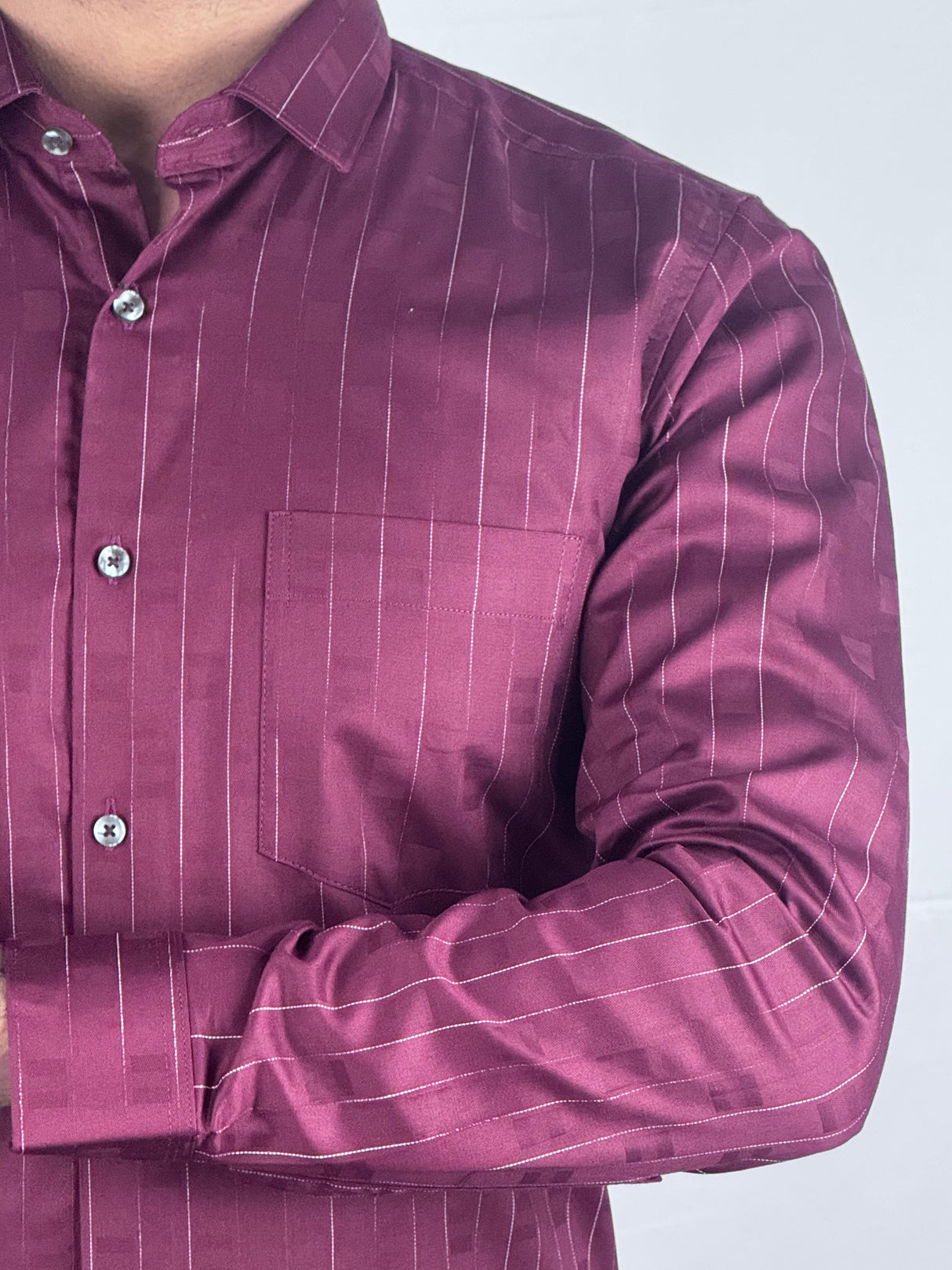 Striped Party wear Giorhudson Platinum Long Sleeves Shirt