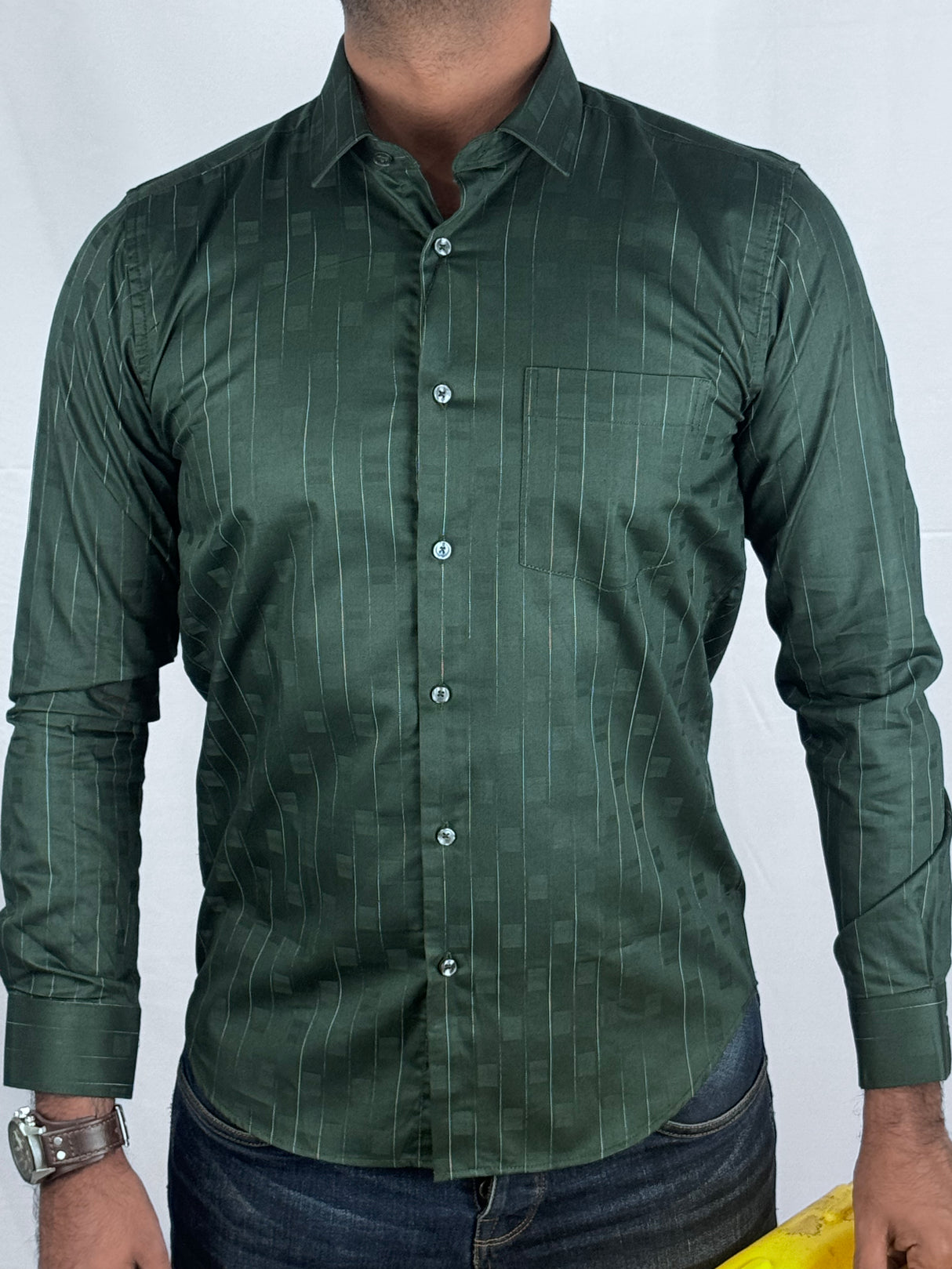Striped Party wear Giorhudson Platinum Long Sleeves Shirt