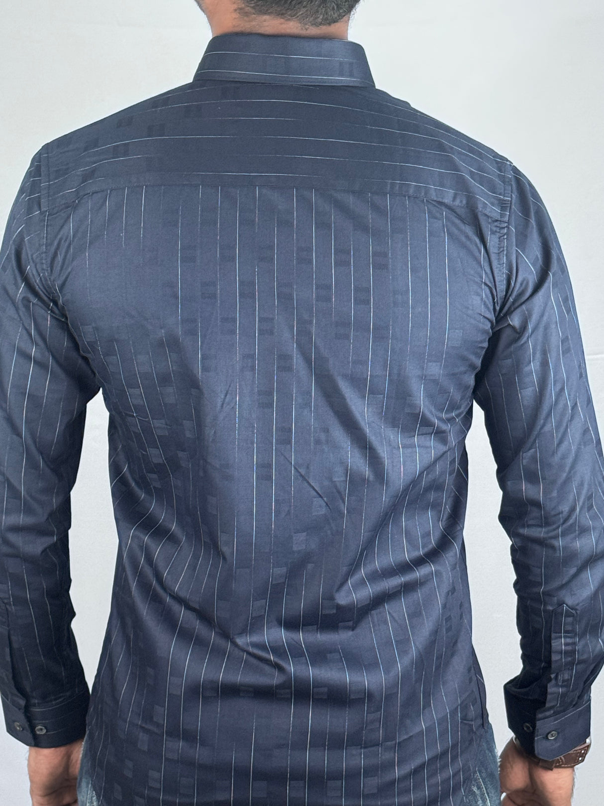 Striped Party wear Giorhudson Platinum Long Sleeves Shirt