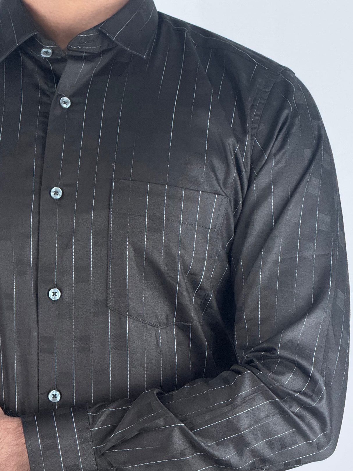 Striped Party wear Giorhudson Platinum Long Sleeves Shirt