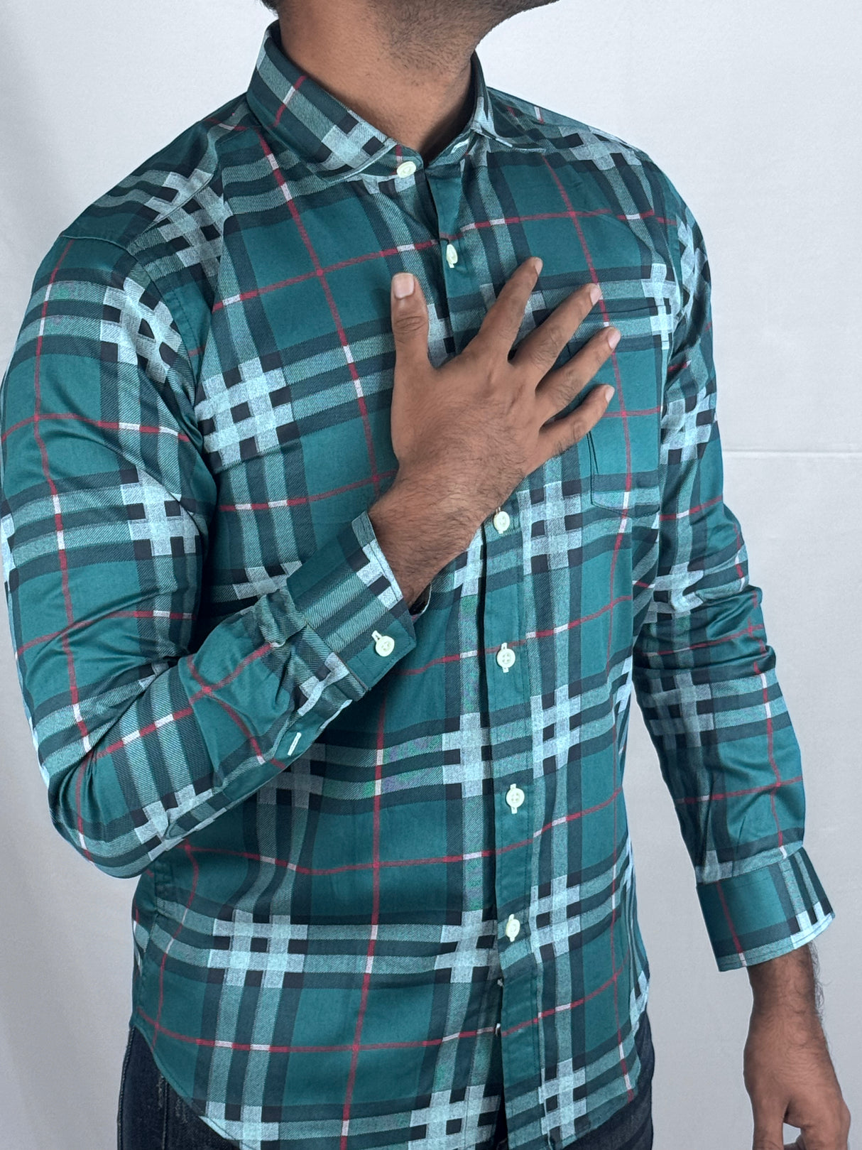 Checked Giorhudson Casual Long Sleeves Shirt