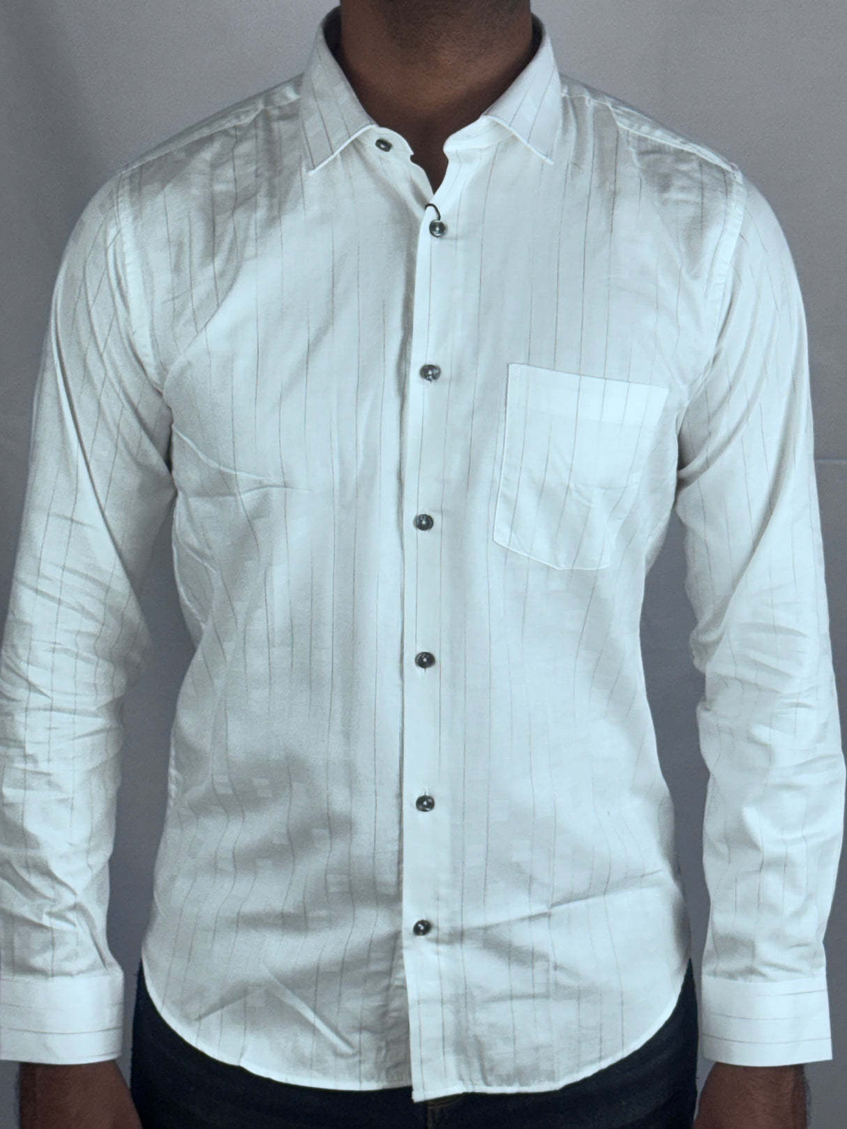 Striped Party wear Giorhudson Platinum Long Sleeves Shirt