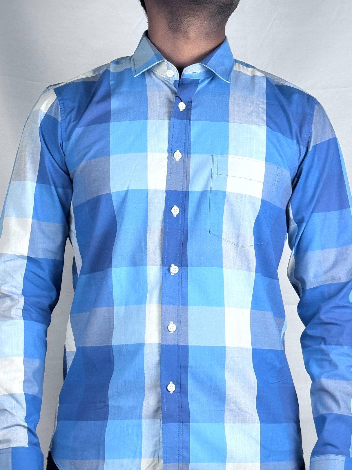 Checked Giorhudson Casual Wear Long Sleeves Shirt