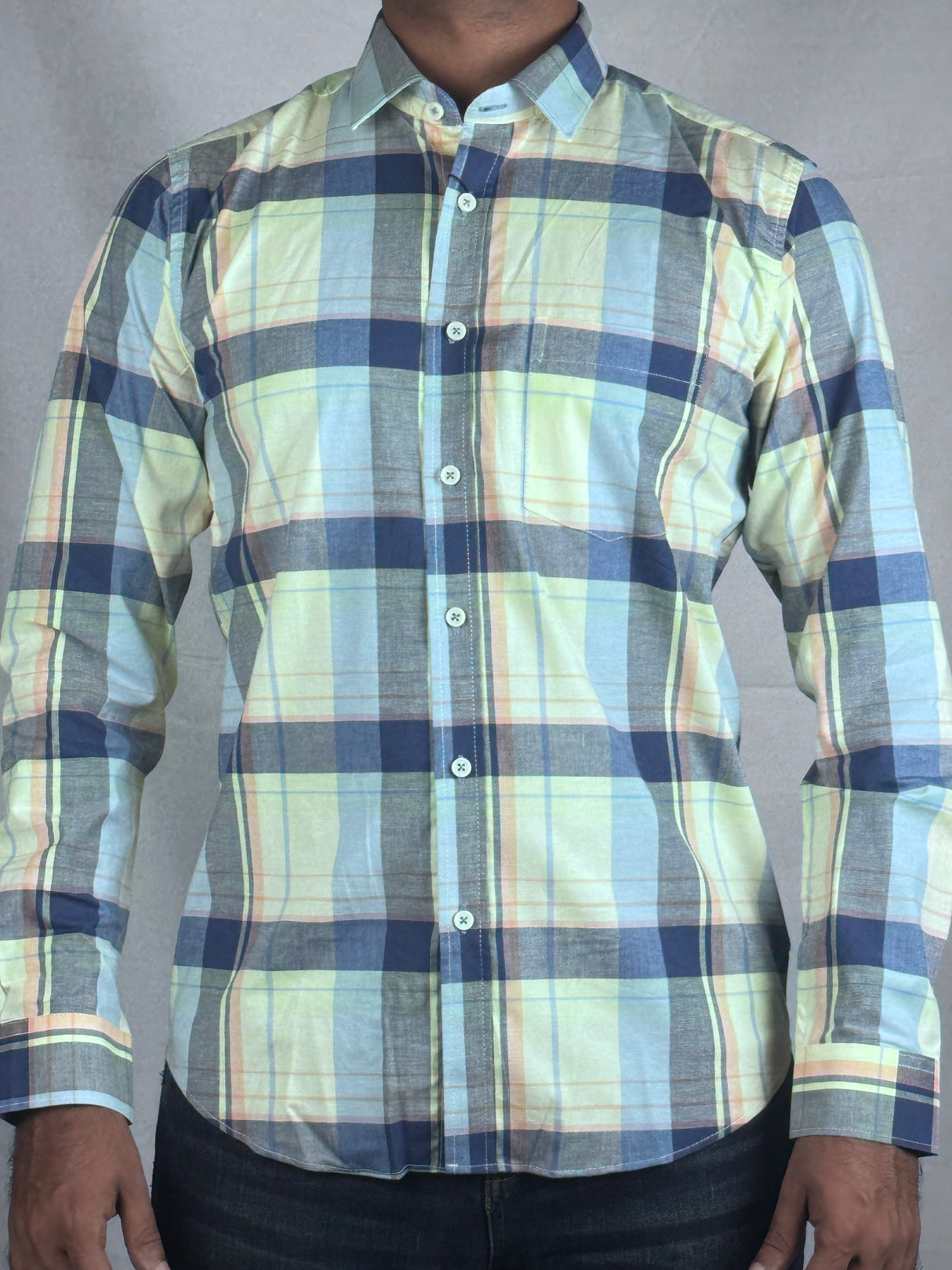 Checked Giorhudson Casual Wear Long Sleeves Shirt