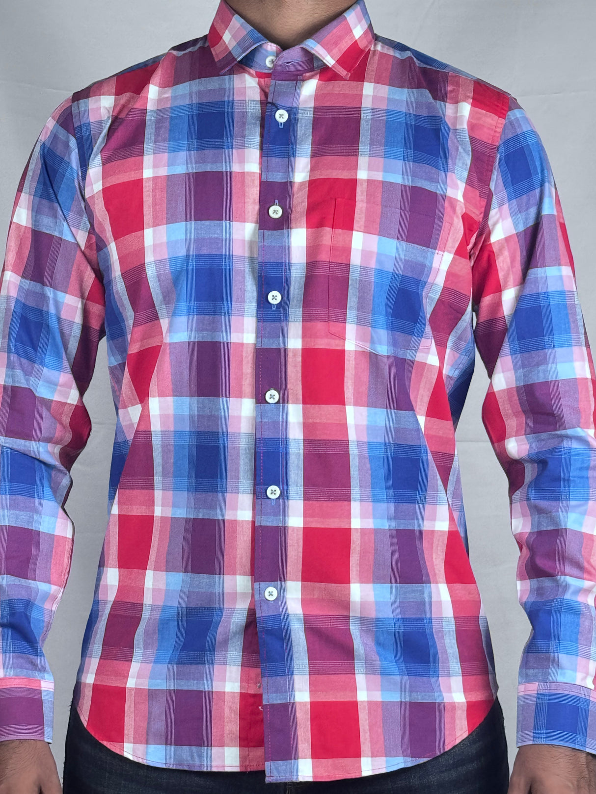 Checked Giorhudson Casual Wear Long Sleeves Shirt