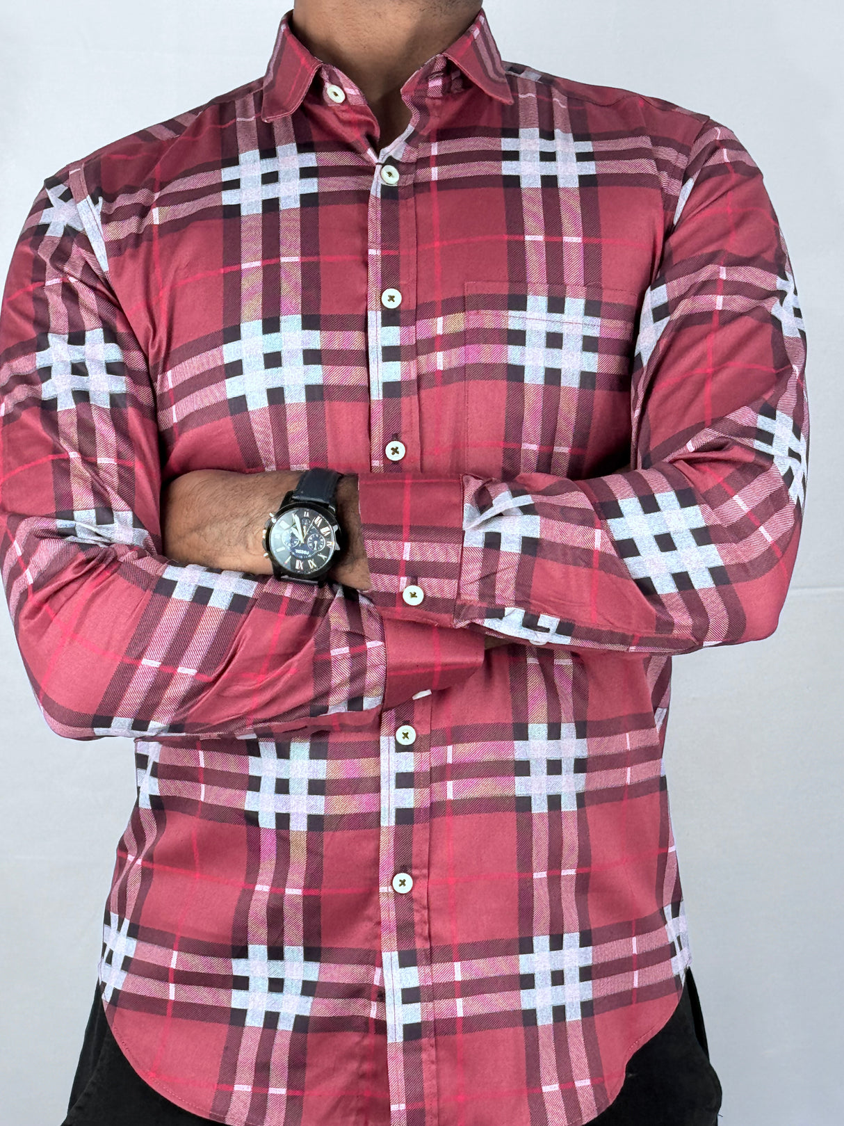 Checked Giorhudson Casual Long Sleeves Shirt