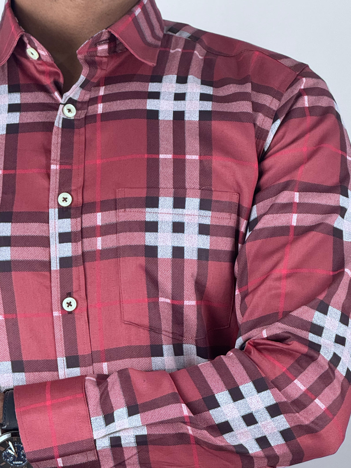 Checked Giorhudson Casual Long Sleeves Shirt