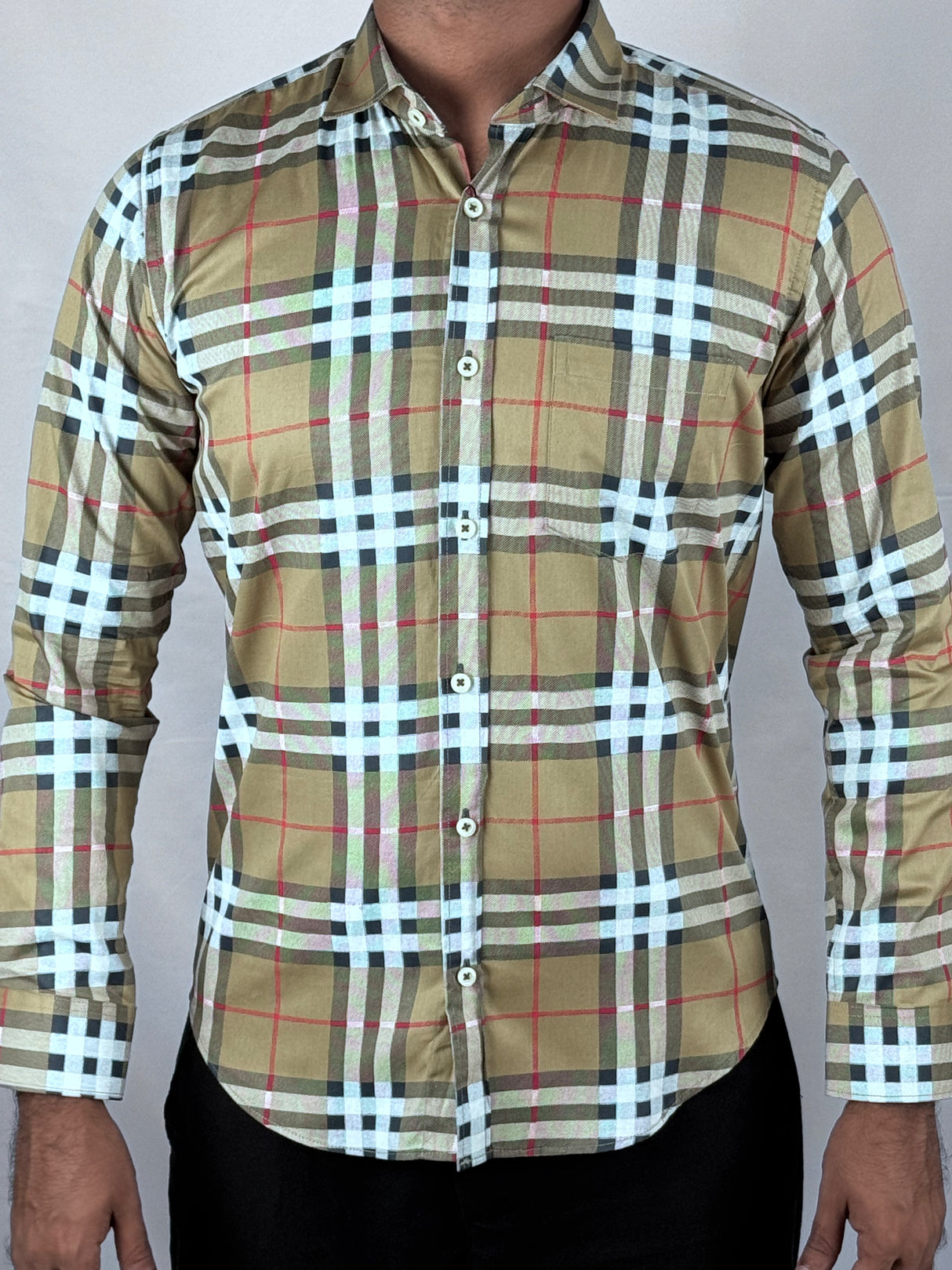 Checked Giorhudson Casual Long Sleeves Shirt