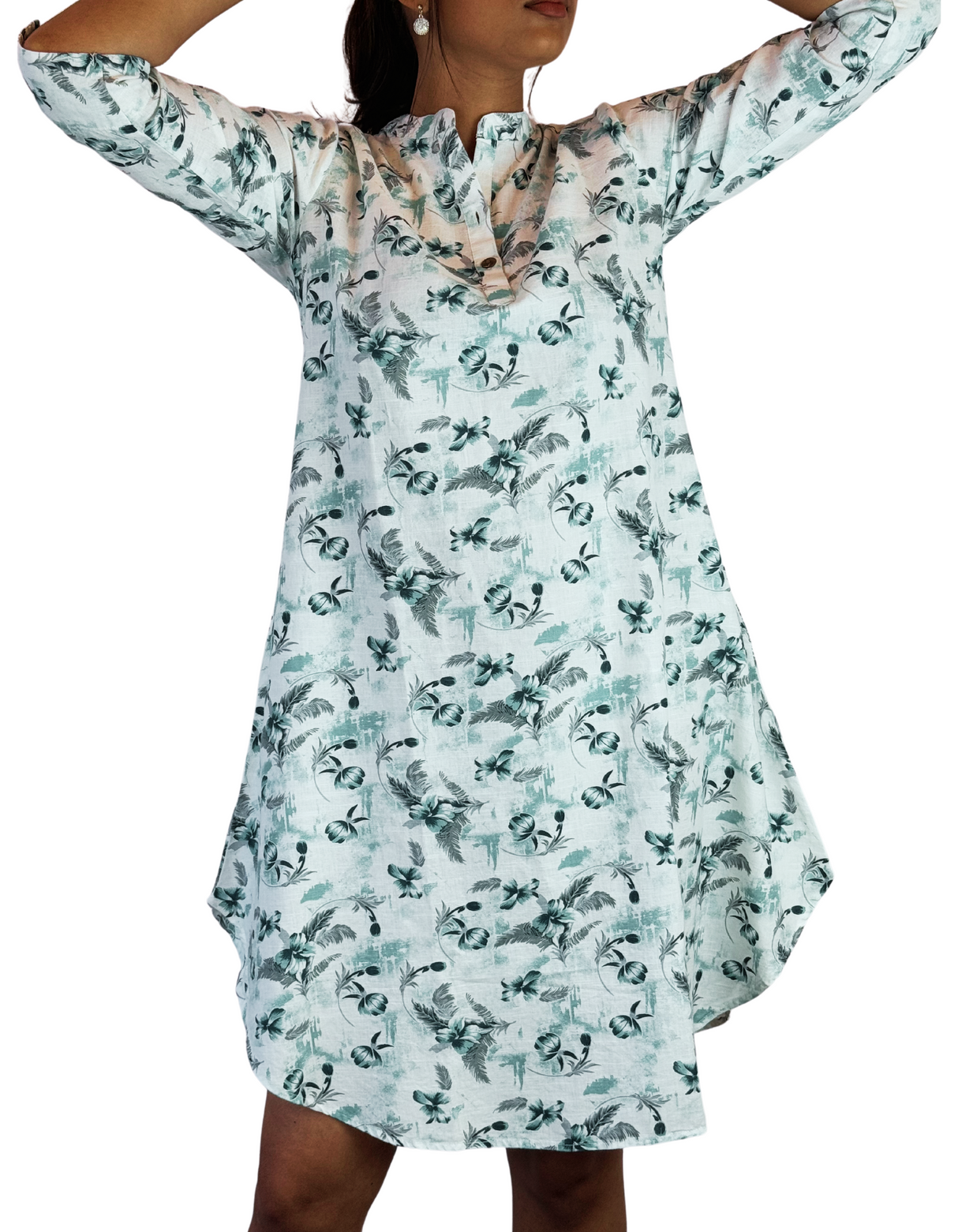 Printed Linen Dress By M&M Linen Collections