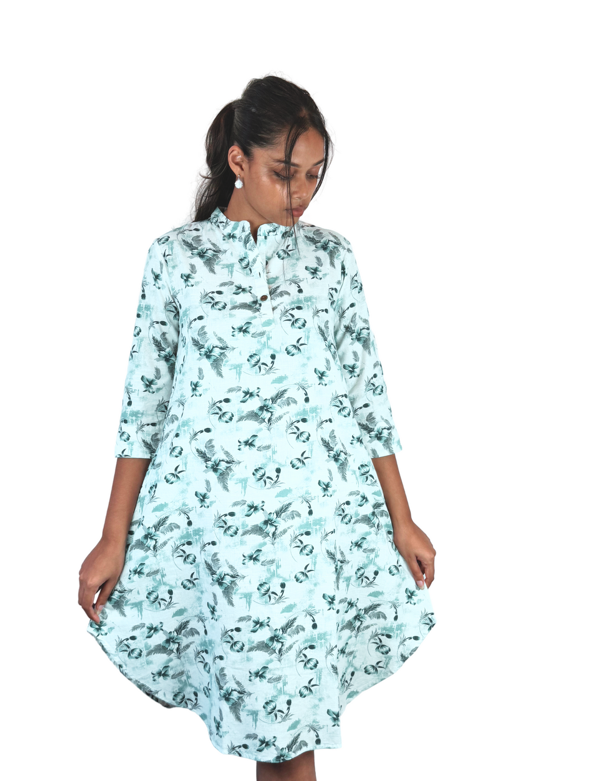 Printed Linen Dress By M&M Linen Collections