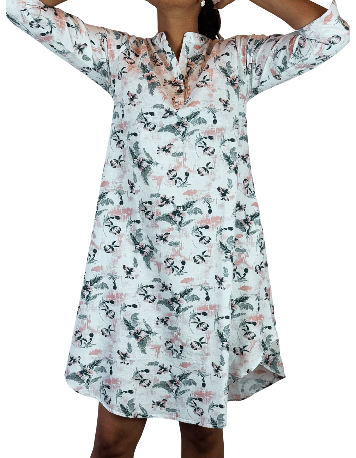 Printed Linen Dress By M&M Linen Collections