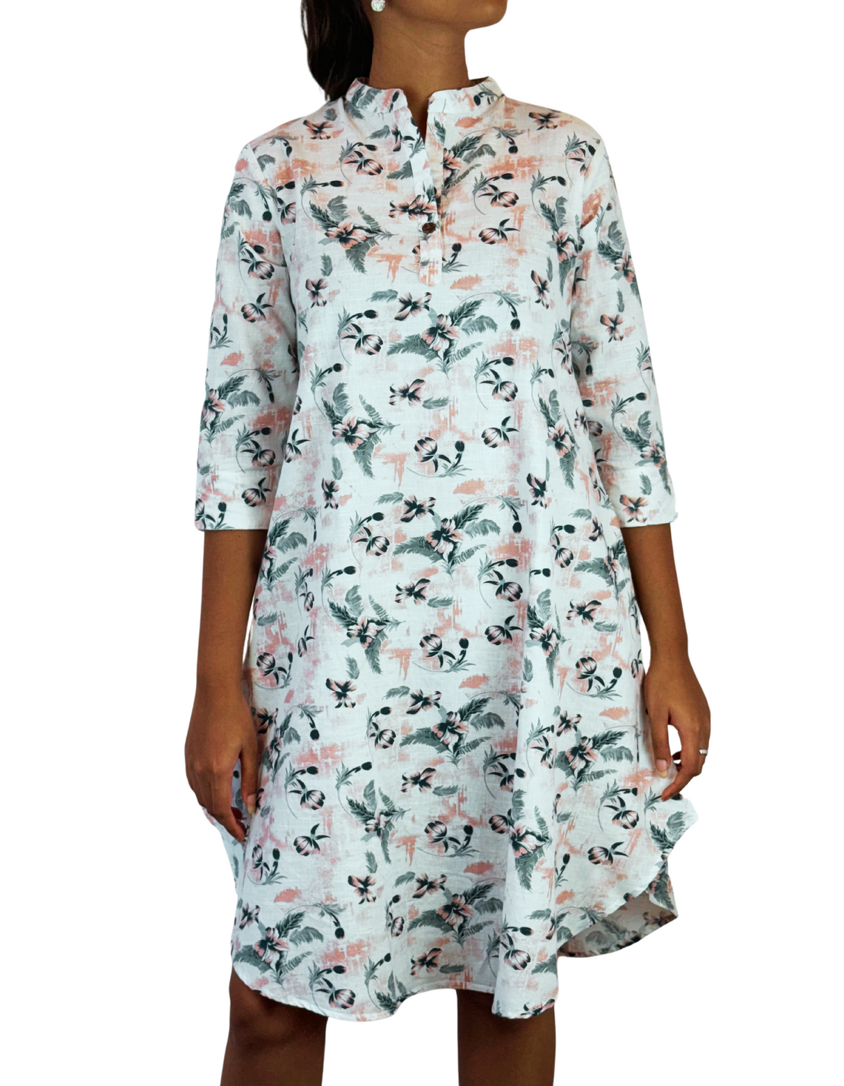 Printed Linen Dress By M&M Linen Collections