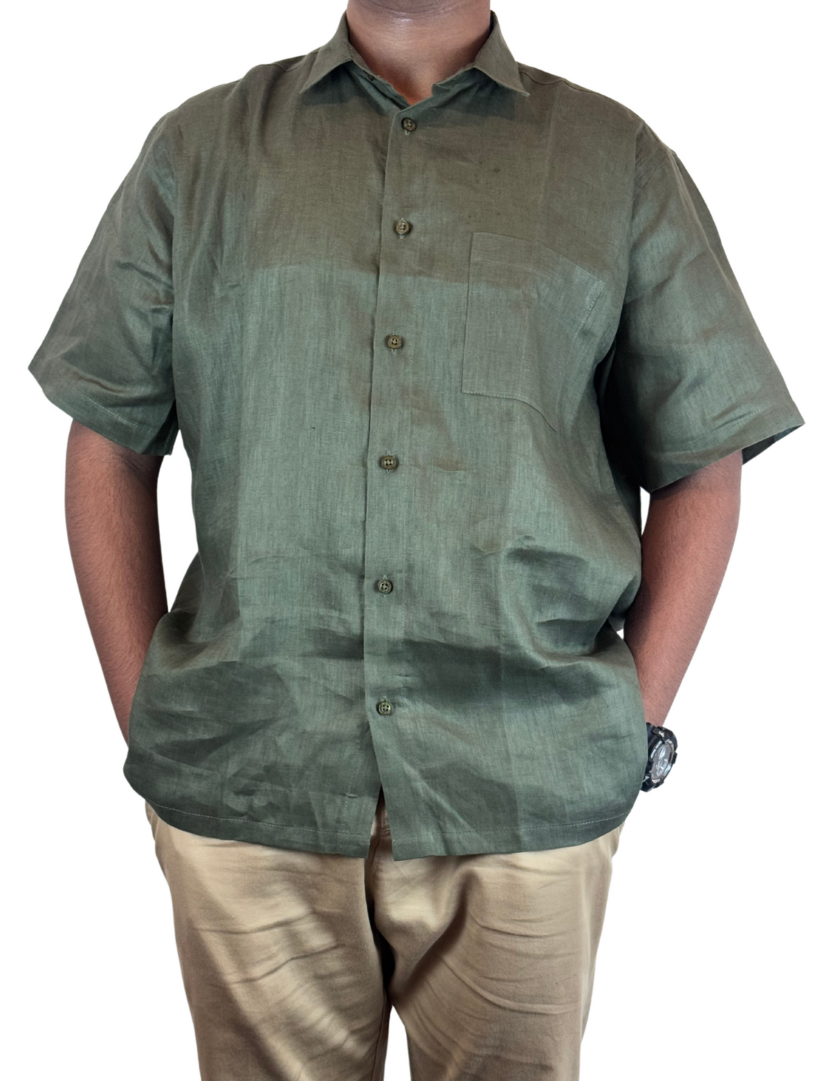 Shorts Sleeve Linen Regular Fit Shirts by M&M Linen Collections