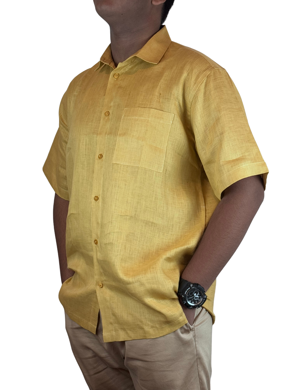 Shorts Sleeve Linen Regular Fit Shirts by M&M Linen Collections