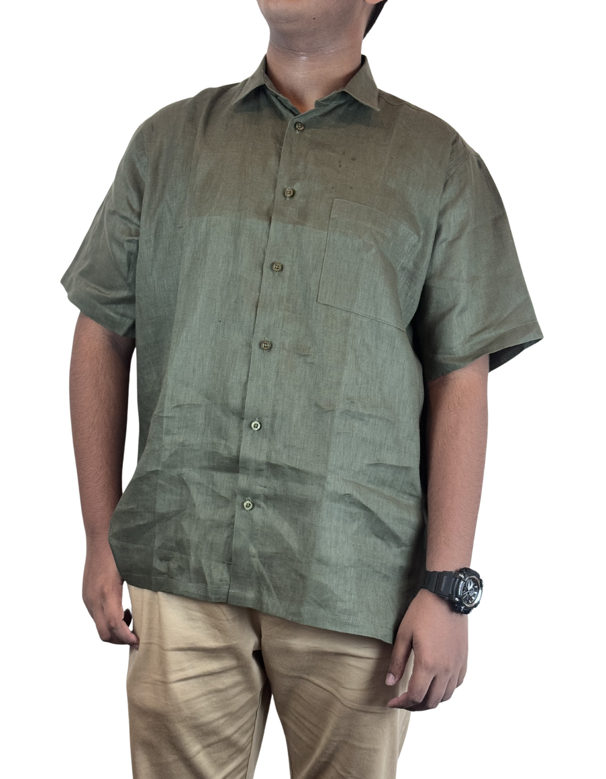 Shorts Sleeve Linen Regular Fit Shirts by M&M Linen Collections