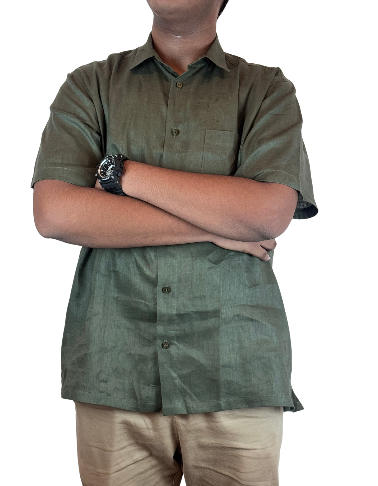 Shorts Sleeve Linen Regular Fit Shirts by M&M Linen Collections