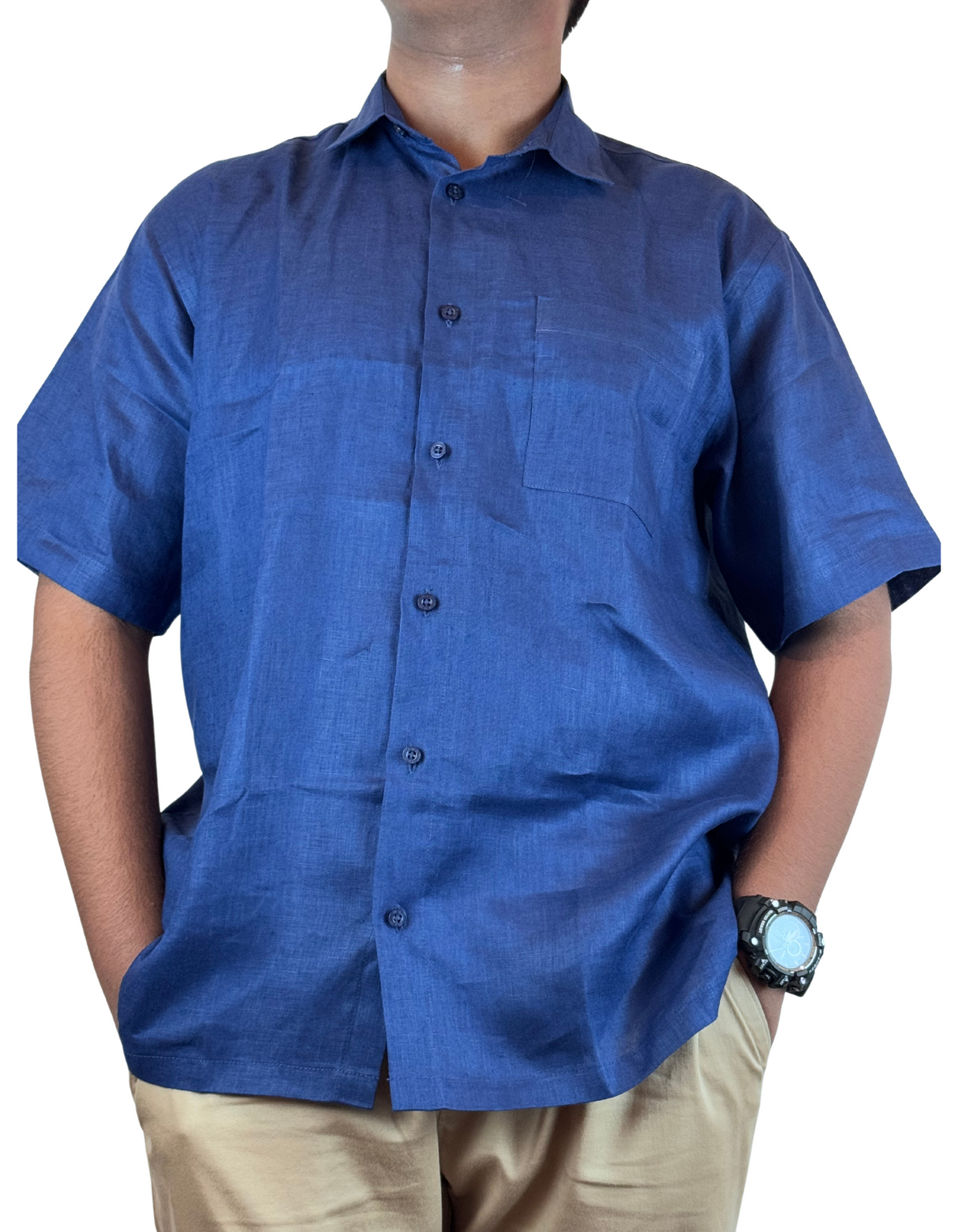 Shorts Sleeve Linen Regular Fit Shirts by M&M Linen Collections