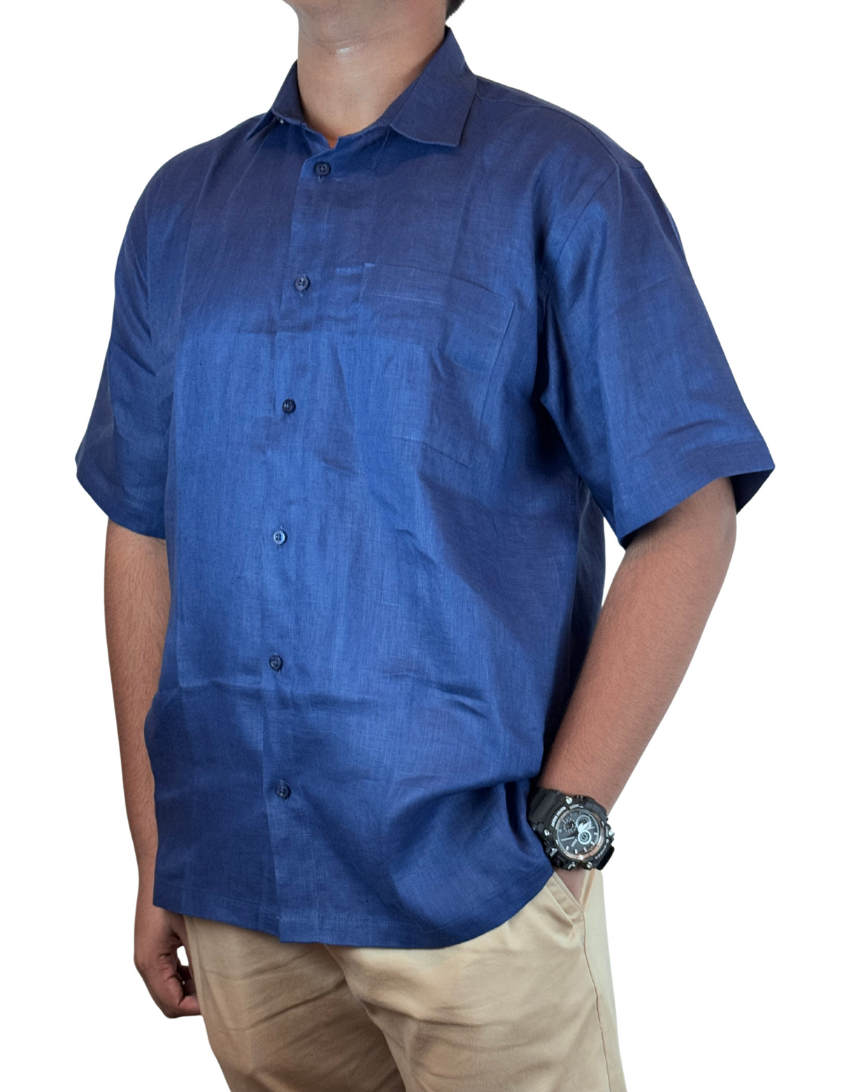 Shorts Sleeve Linen Regular Fit Shirts by M&M Linen Collections