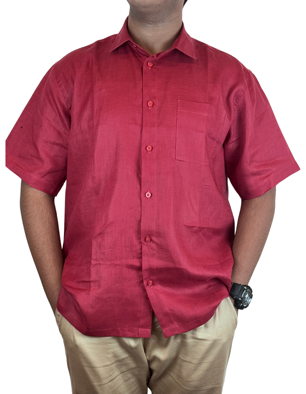 Shorts Sleeve Linen Regular Fit Shirts by M&M Linen Collections
