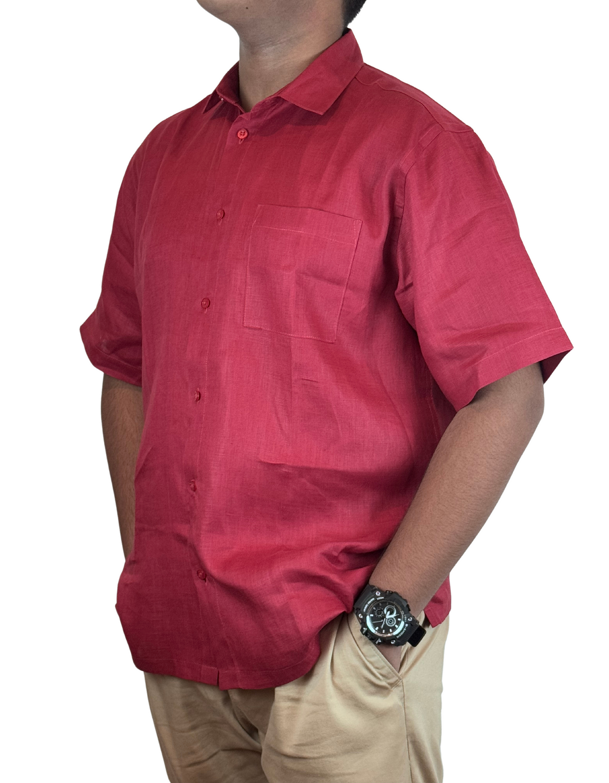 Shorts Sleeve Linen Regular Fit Shirts by M&M Linen Collections
