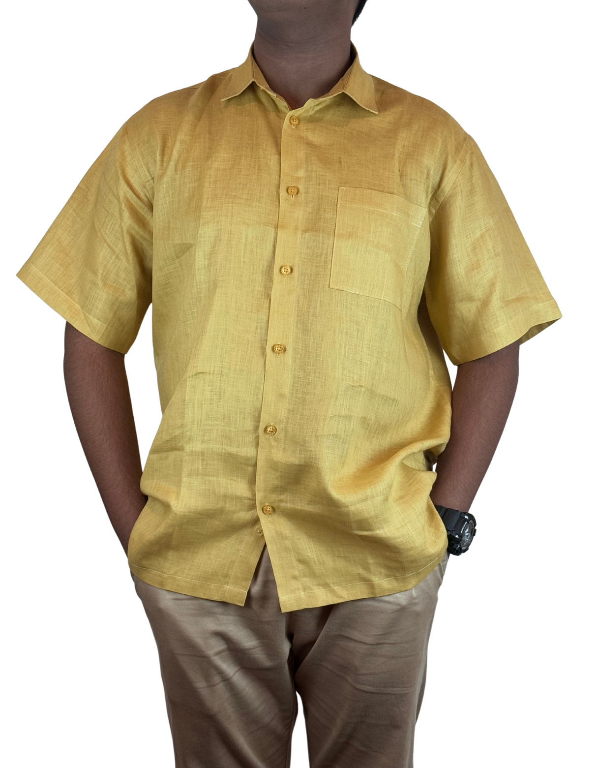 Shorts Sleeve Linen Regular Fit Shirts by M&M Linen Collections