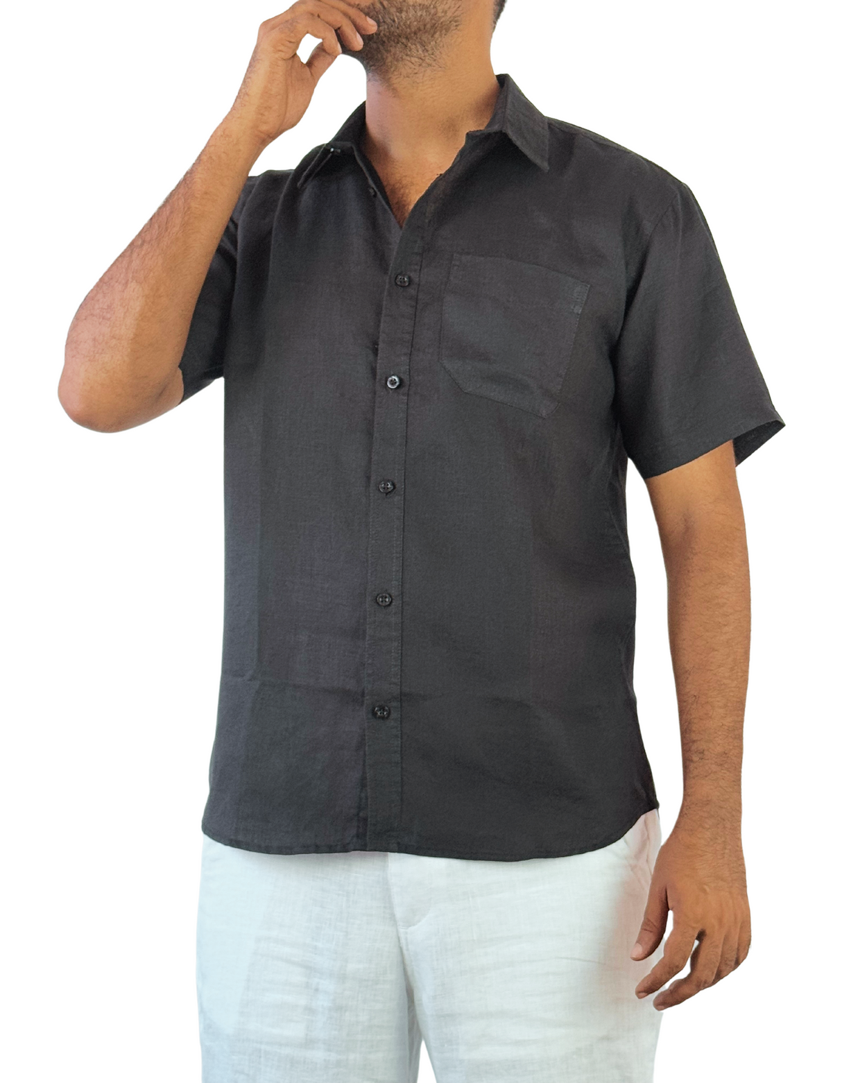 Shorts Sleeve Linen Slim fit Shirts by M&M Linen