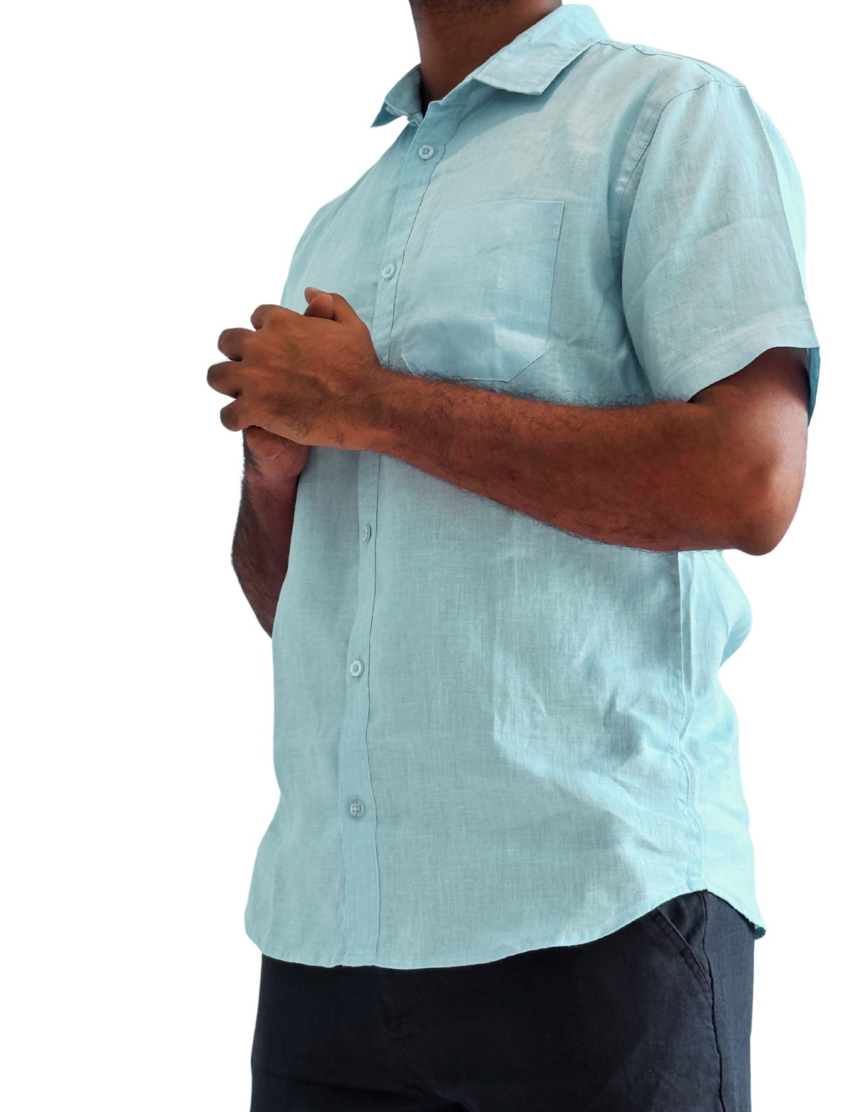 Shorts Sleeve Linen Slim fit Shirts by M&M Linen
