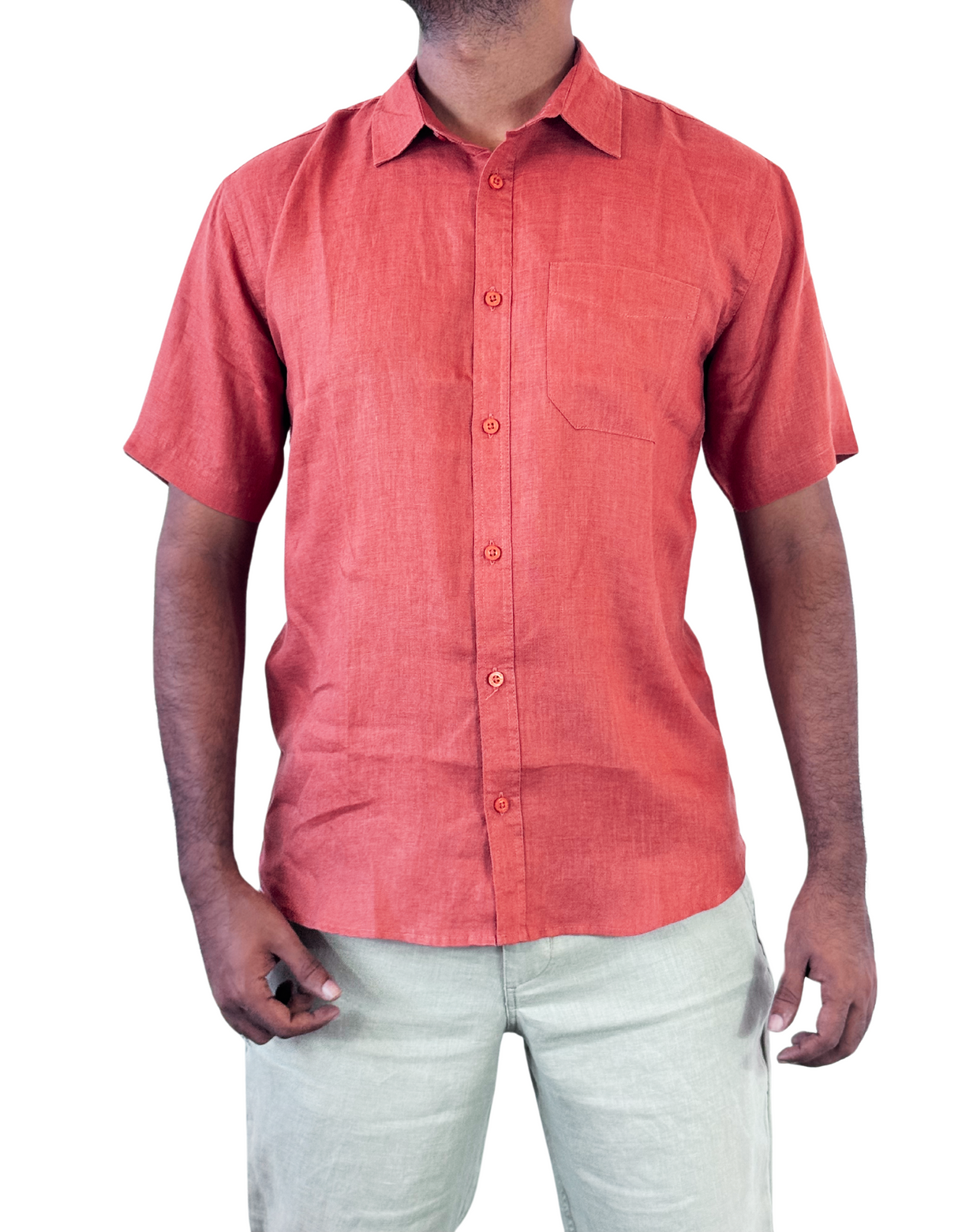 Shorts Sleeve Linen Slim fit Shirts by M&M Linen